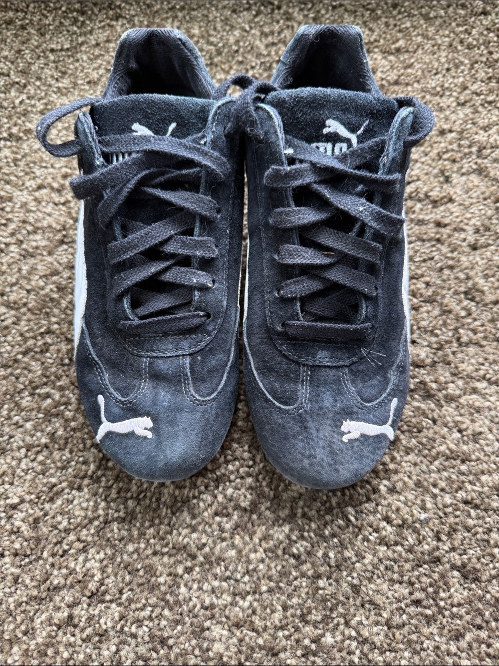 Puma Black Suede Sneakers with White Logo women’s size 7